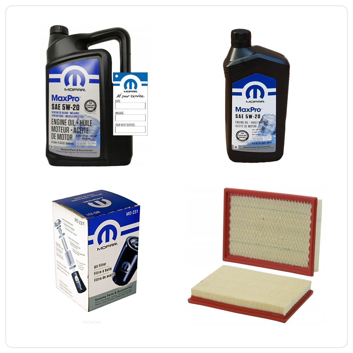 MOPAR MaxPro 5W20 6L with filters Dodge Durango 3,7 V6 2008-