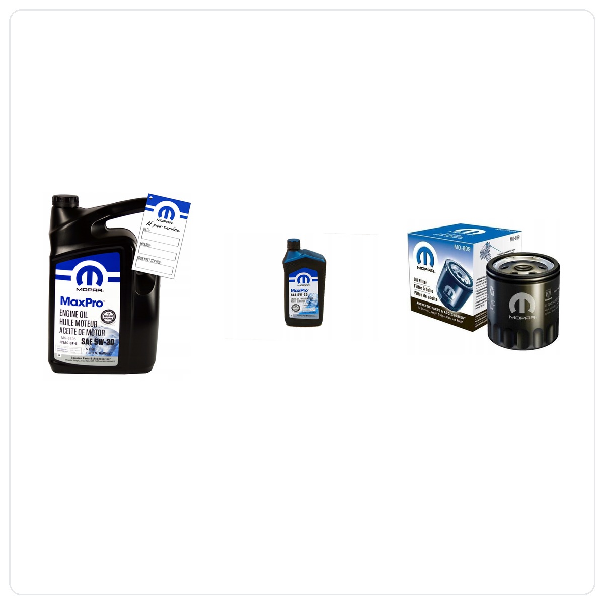 MOPAR MaxPro 5W30 6L + Filter MOPAR MO-899 Dodge Durango 4.7 V8 2008-2009