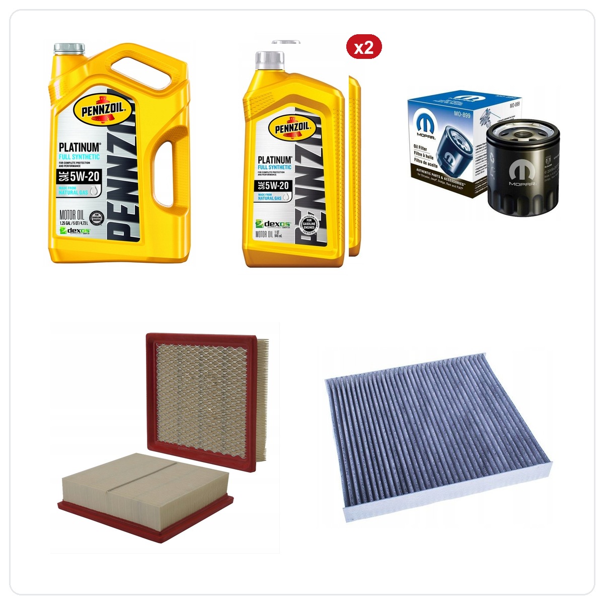 PENNZOIL PLATINUM 5W20 7L with filters Dodge Durango 5.7 V8 2011-2016