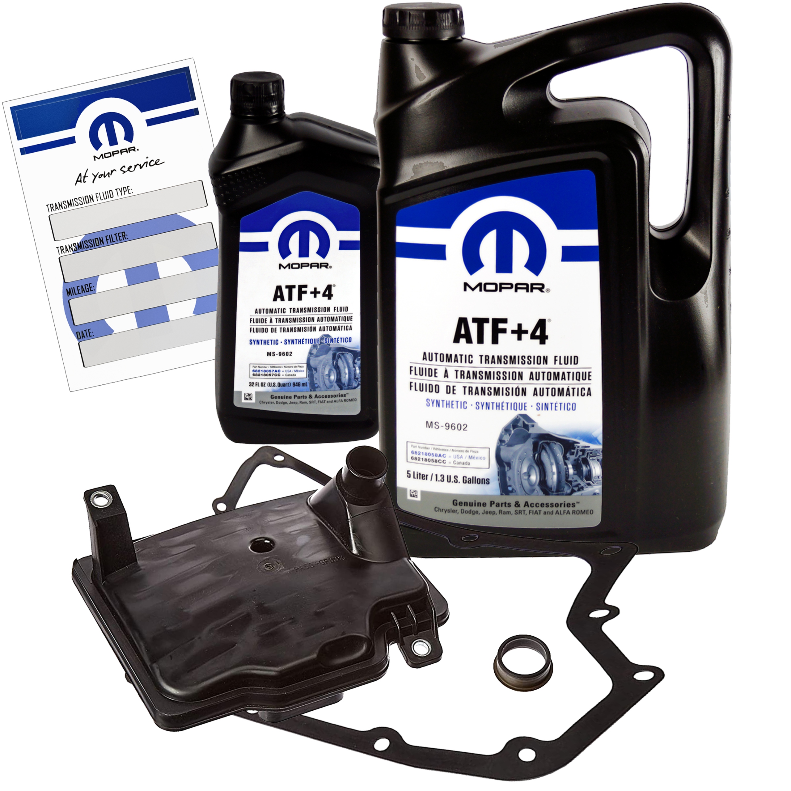 MOPAR ATF+4 6L + 58128 (MOPAR ATF+4 - zestaw serwisowy skrzyni biegów 62TE - filtr + uszczelka (6biegowa))