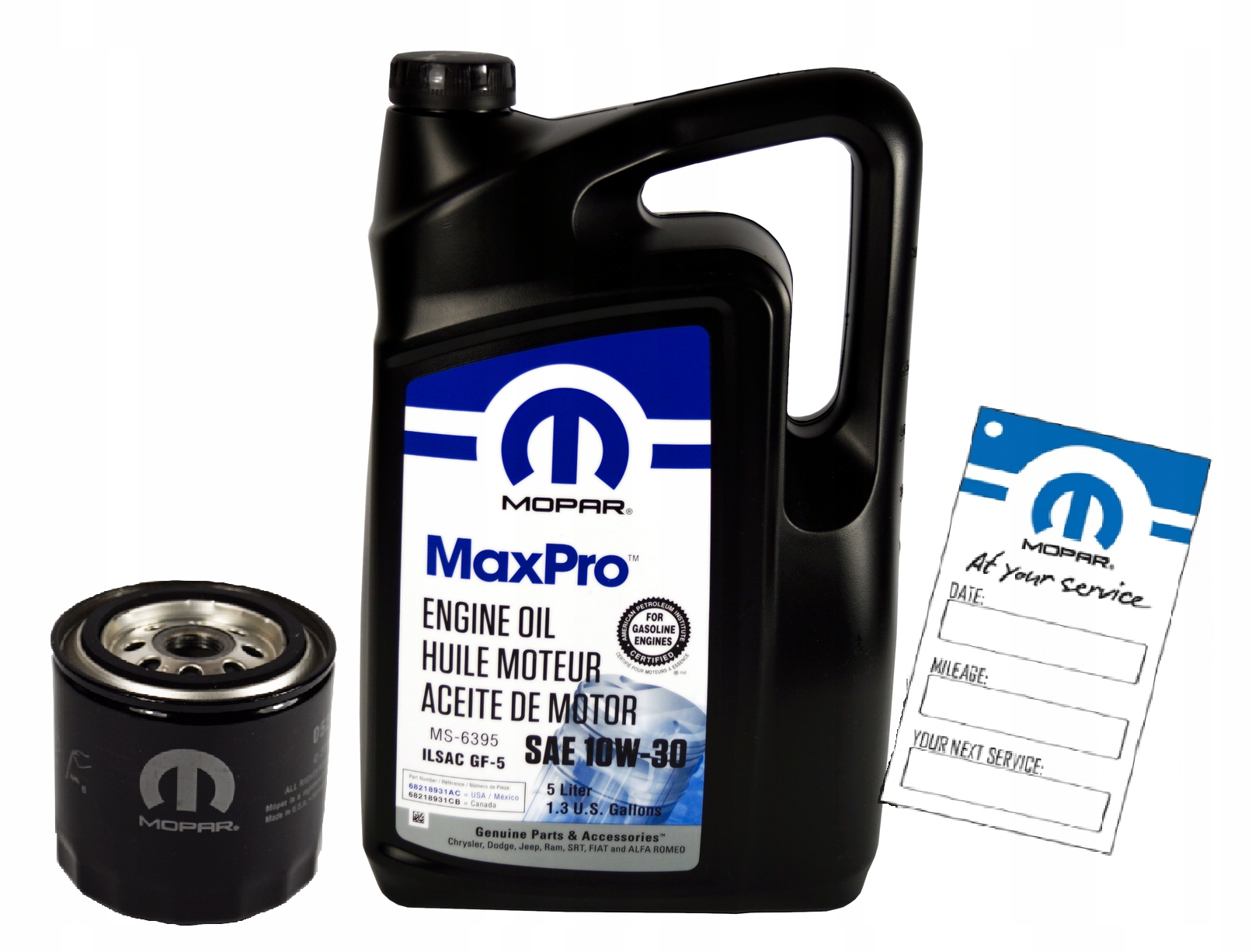 MOPAR MaxPro 10W30 5L + filtr MOPAR MO-409 Jeep Wrangler 2.4 L4 2003-2006