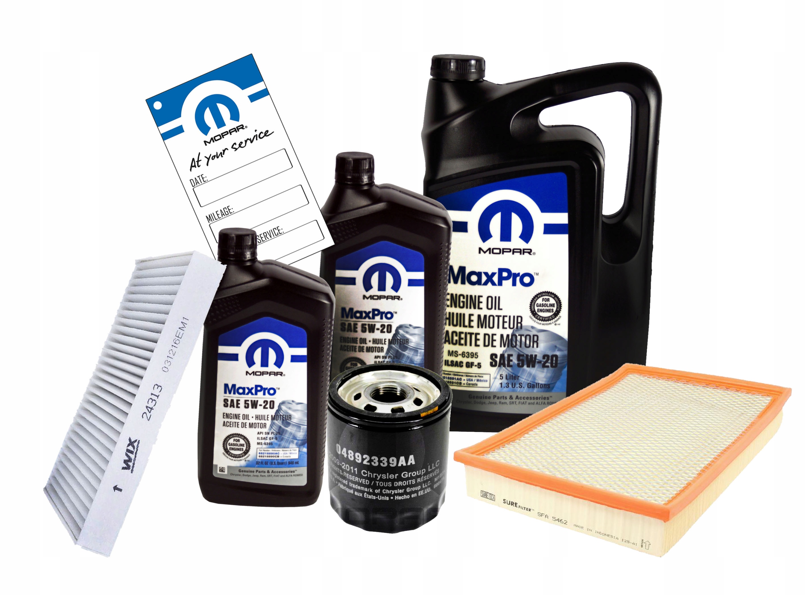 MOPAR MaxPro 5W20 6L z filtrami RAM 1500 3.7 V6 2009-2012
