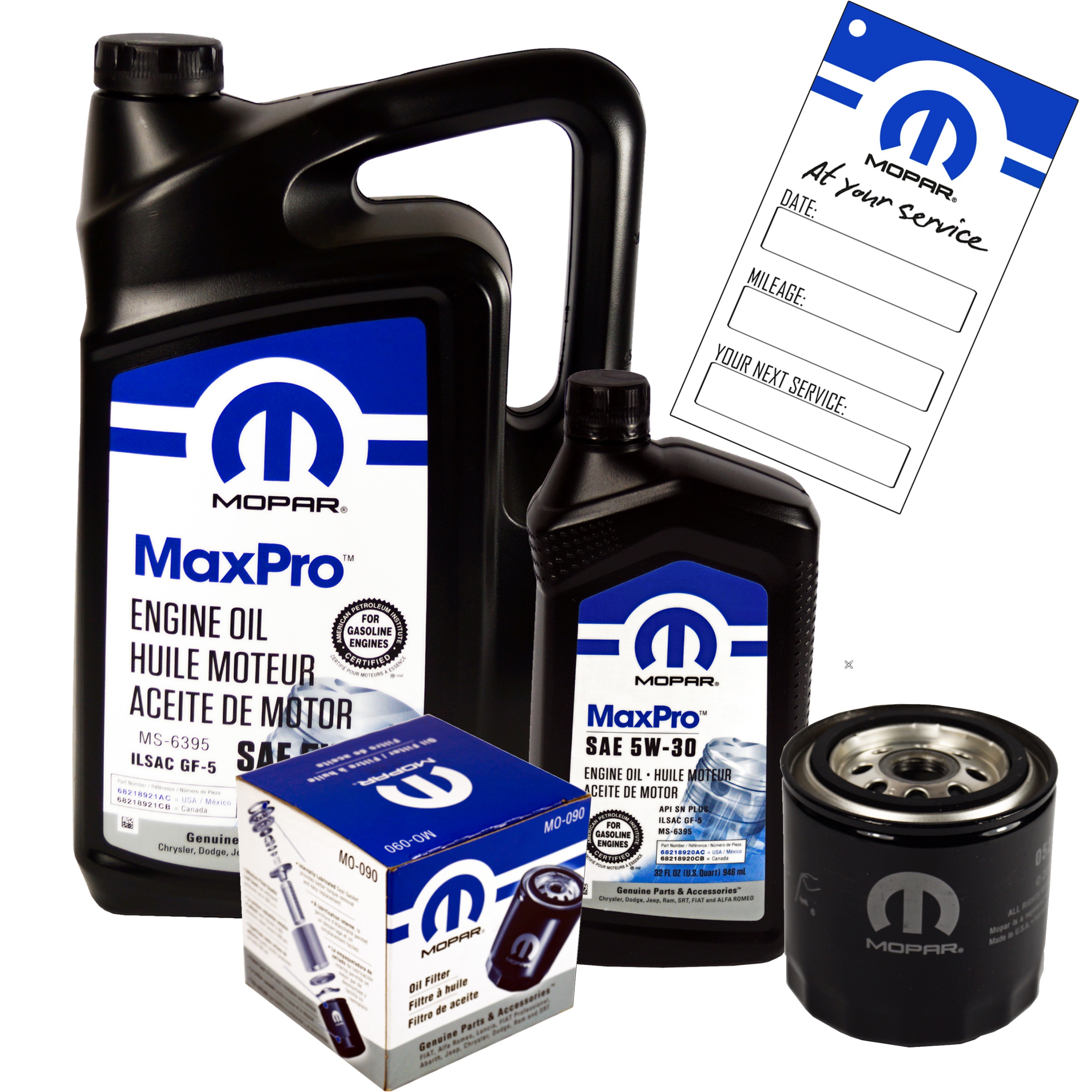 MOPAR MaxPro 5W30 5L + filtr MOPAR MO-090 Dodge Caravan / Grand Caravan 1991-2008