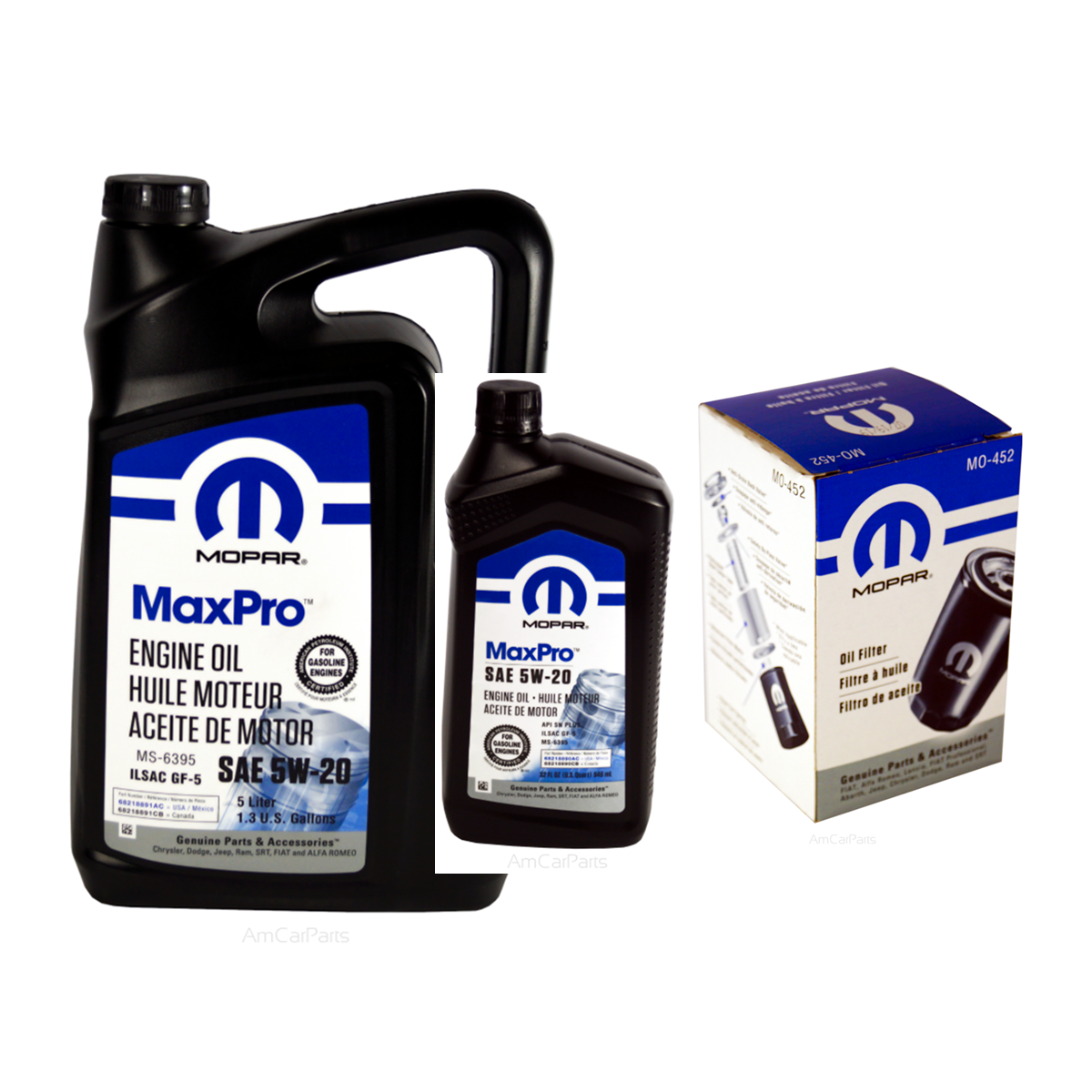 MOPAR MaxPro 5W20 6L + filtr MOPAR MO-452 Jeep Grand Cherokee 3,7 V6 2009-