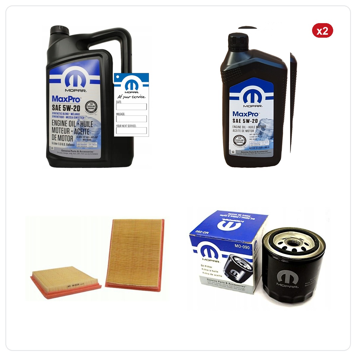 MOPAR MaxPro 5W20 7L with filters RAM 1500 5.7 V8 -2008