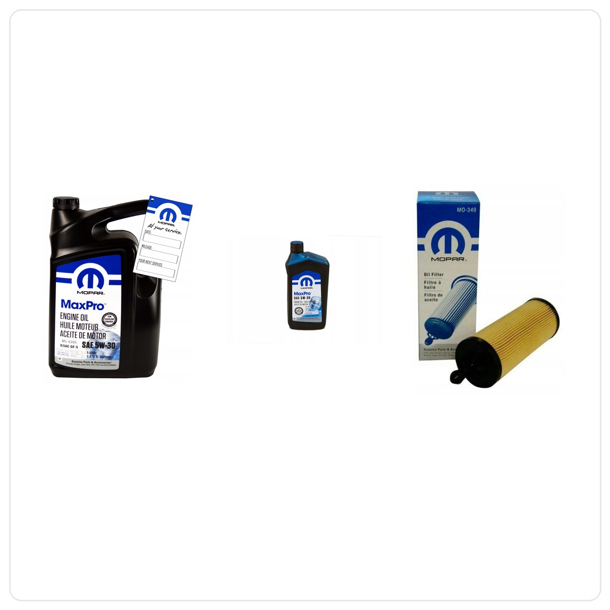 MOPAR MaxPro 5W30 6L + filtr MOPAR MO-349 RAM 1500 3,6 V6 2019-