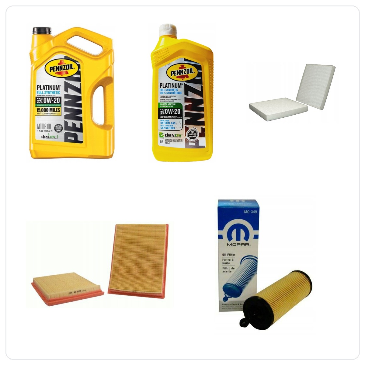PENNZOIL+ 0W20 6L z filtrami RAM 1500 3,6 V6 2016-