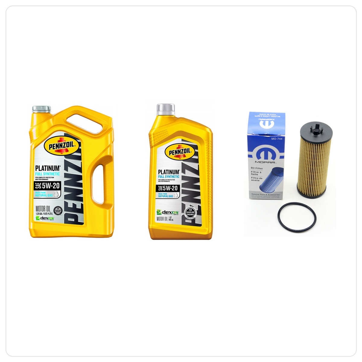 PENNZOIL 5W20 6L + filtr MOPAR MO-744 RAM 1500 3,6 V6 -2013