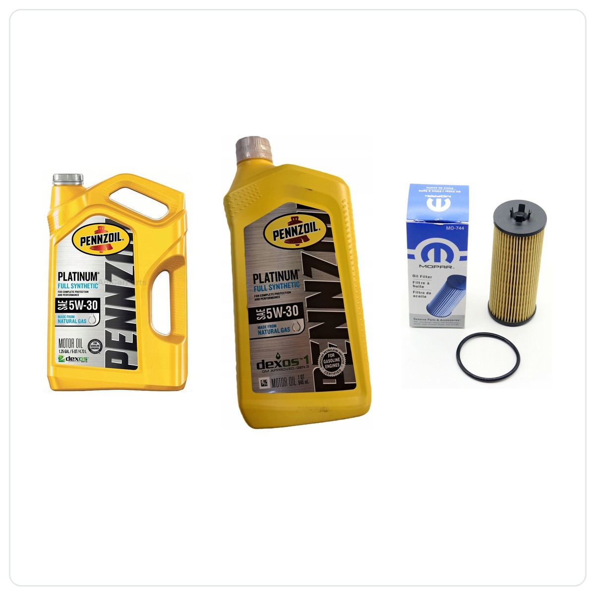 PENNZOIL 5W30 6L + filtr MOPAR MO-744 RAM 1500 3,6 V6 -2013