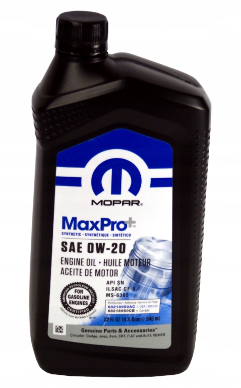 MOPAR MaxPro SAE 0W-20 0,946 l (1 US qt)
