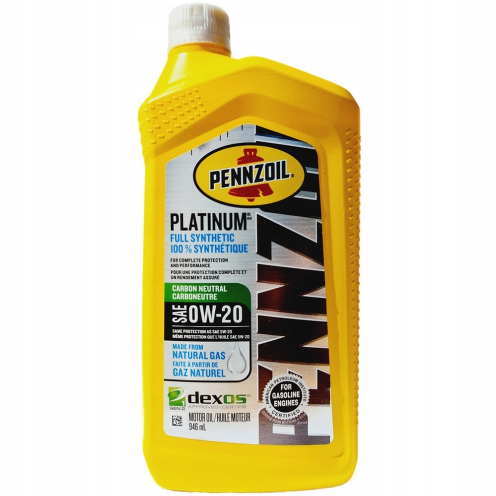 PENNZOIL Platinum SAE 0W-20 0,946 l (1 US qt)