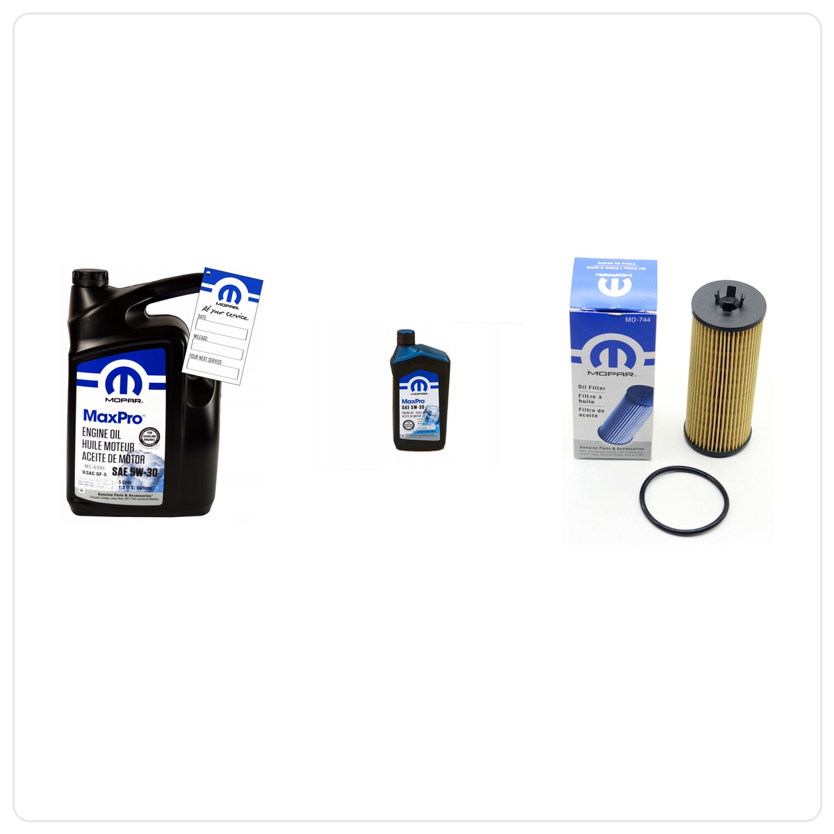 MOPAR MaxPro 5W30 6L + Filter MOPAR MO-744 Chrysler 300 3,6 V6 -2013