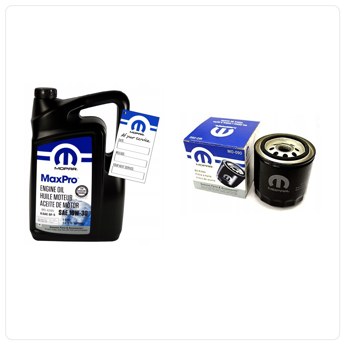MOPAR MaxPro 10W30 5L + Filter MOPAR MO-090 Dodge Challenger 3.5 V6 2006-2008