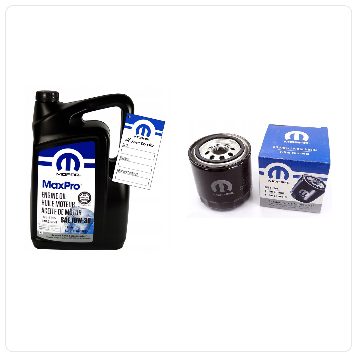 MOPAR MaxPro 10W30 5L + filtr MOPAR MO-339 Chrysler 300C 3.5 V6 2009-2010