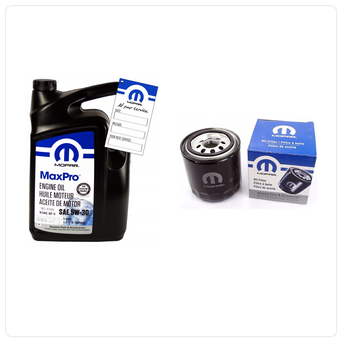 MOPAR MaxPro 5W30 5L + filter MOPAR MO-339 Dodge Charger 2.7 V6 2009-2010