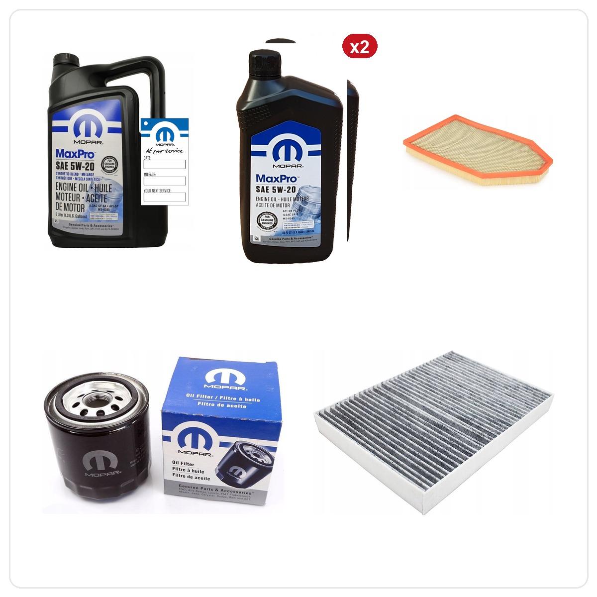 MOPAR MaxPro 5W20 7L with filters Dodge Challenger 5.7 V8 2016-2025