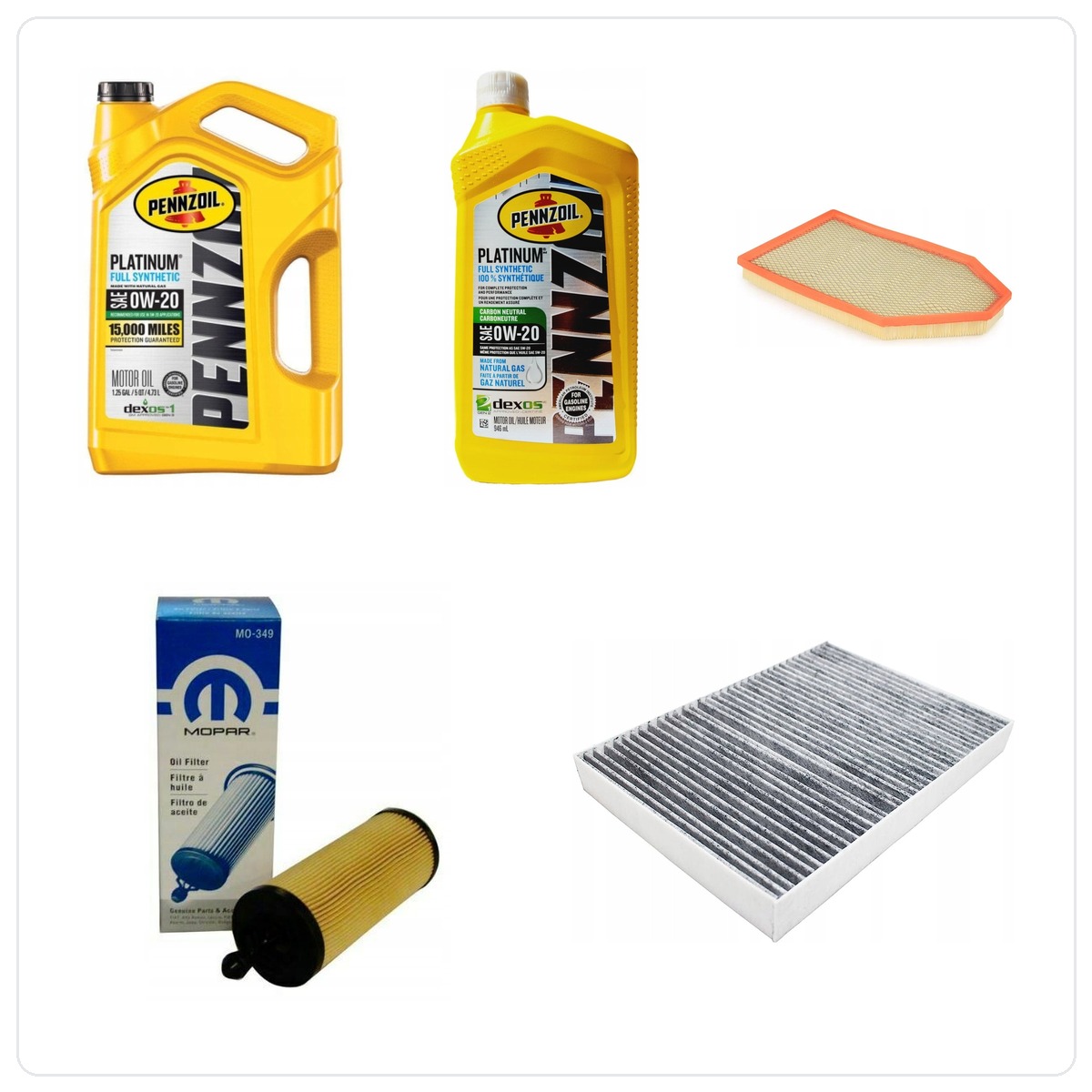 PENNZOIL + 0W20 6L z filtrami Dodge Charger 3,6 V6 2016