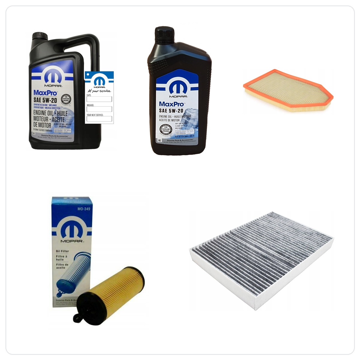 MOPAR MaxPro 5W20 6L with filters Dodge Challenger 3,6 V6 2014