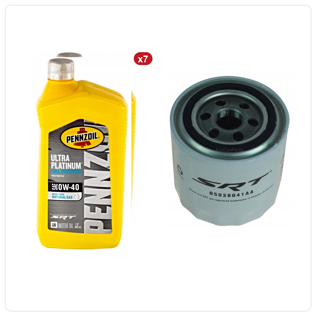 PENNZOIL ULTRA Platinum 0W40 7L + Filter MOPAR MO-041 Chrysler 300 6.4 V8 SRT 2018-2023