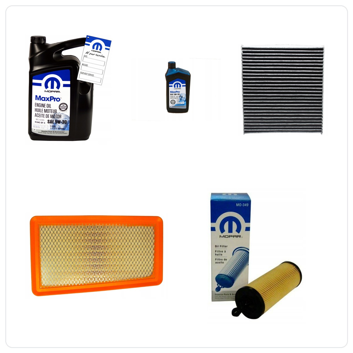 MOPAR oil MaxPro 5W30 and filters Chrysler 200 3,6 V6 2015-2017