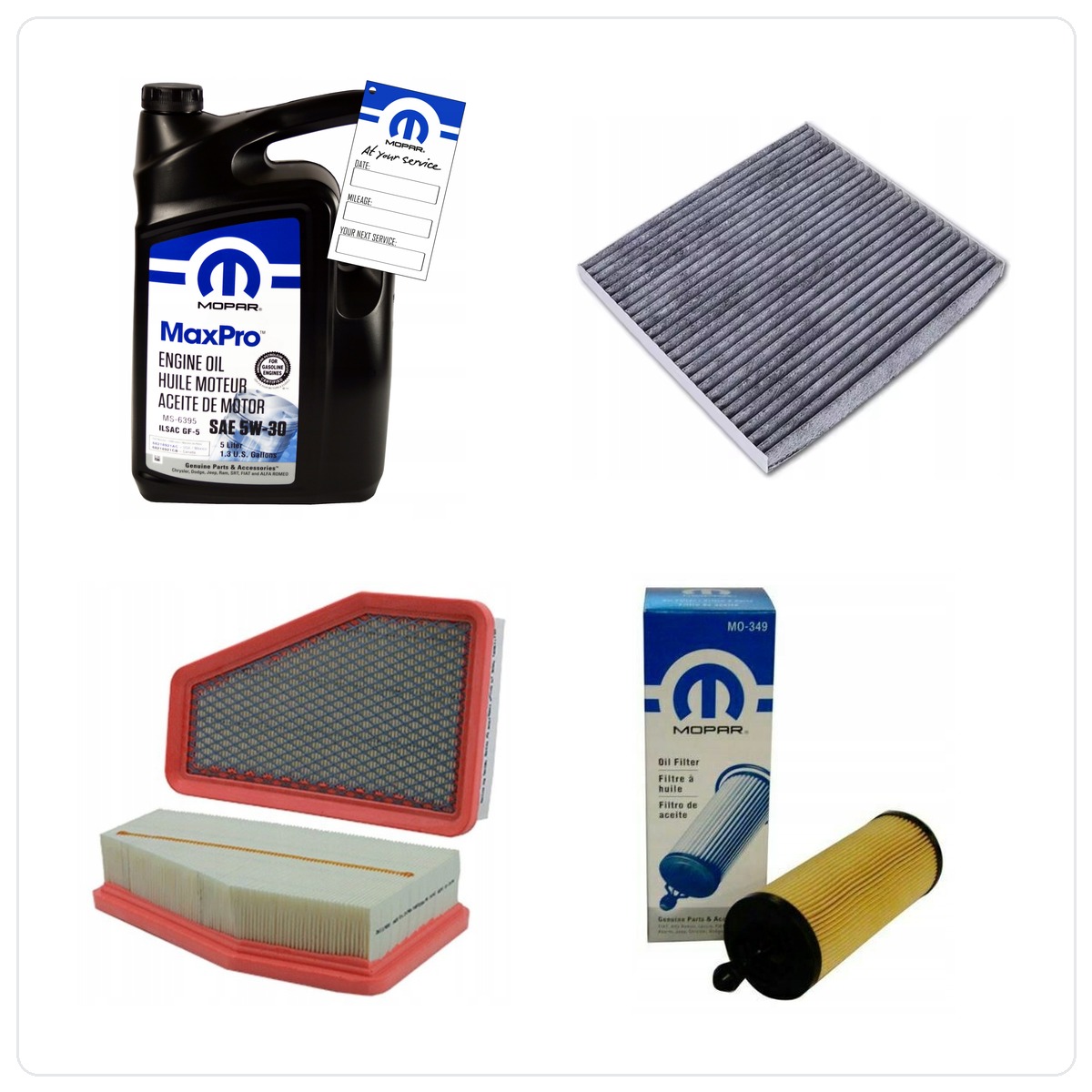 MOPAR MaxPro 5W30 5L with filters oil, air i cabin Jeep Cherokee 3,2 V6 2019-2023