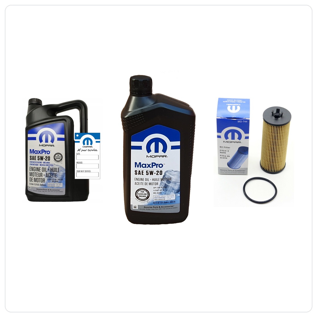 Olej MOPAR MaxPro 5W20 oraz oryginalny filtr Chrysler 200 3,6 V6 -2013