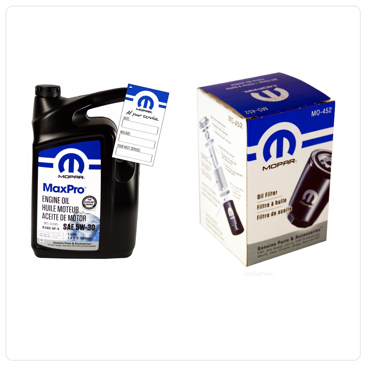 MOPAR MaxPro 5W30 5L + Filter MOPAR MO-452 Jeep Cherokee 3.7 V6 2002-2008