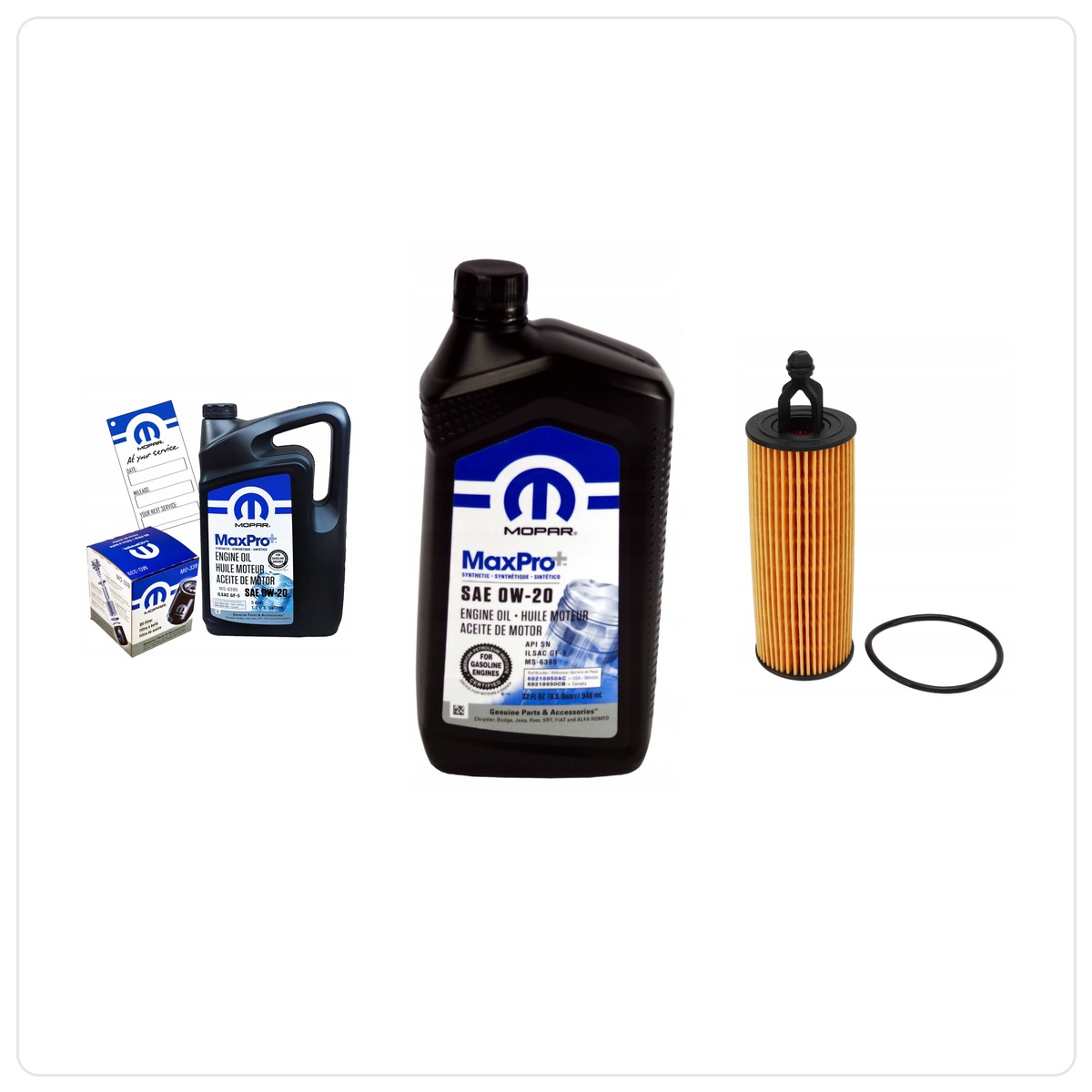 MOPAR MaxPro+ 0W20 6L + Zamiennik filtra MOPAR MO-349 Dodge Charger 3,6 V6 2016