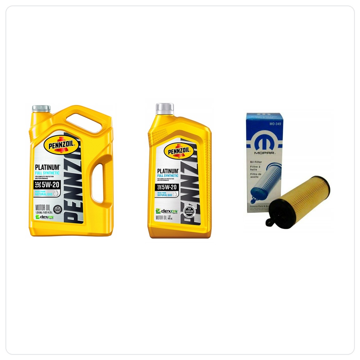 PENNZOIL 5W20 6L + Filter MOPAR MO-349 Chrysler 300 3,6 V6 2014