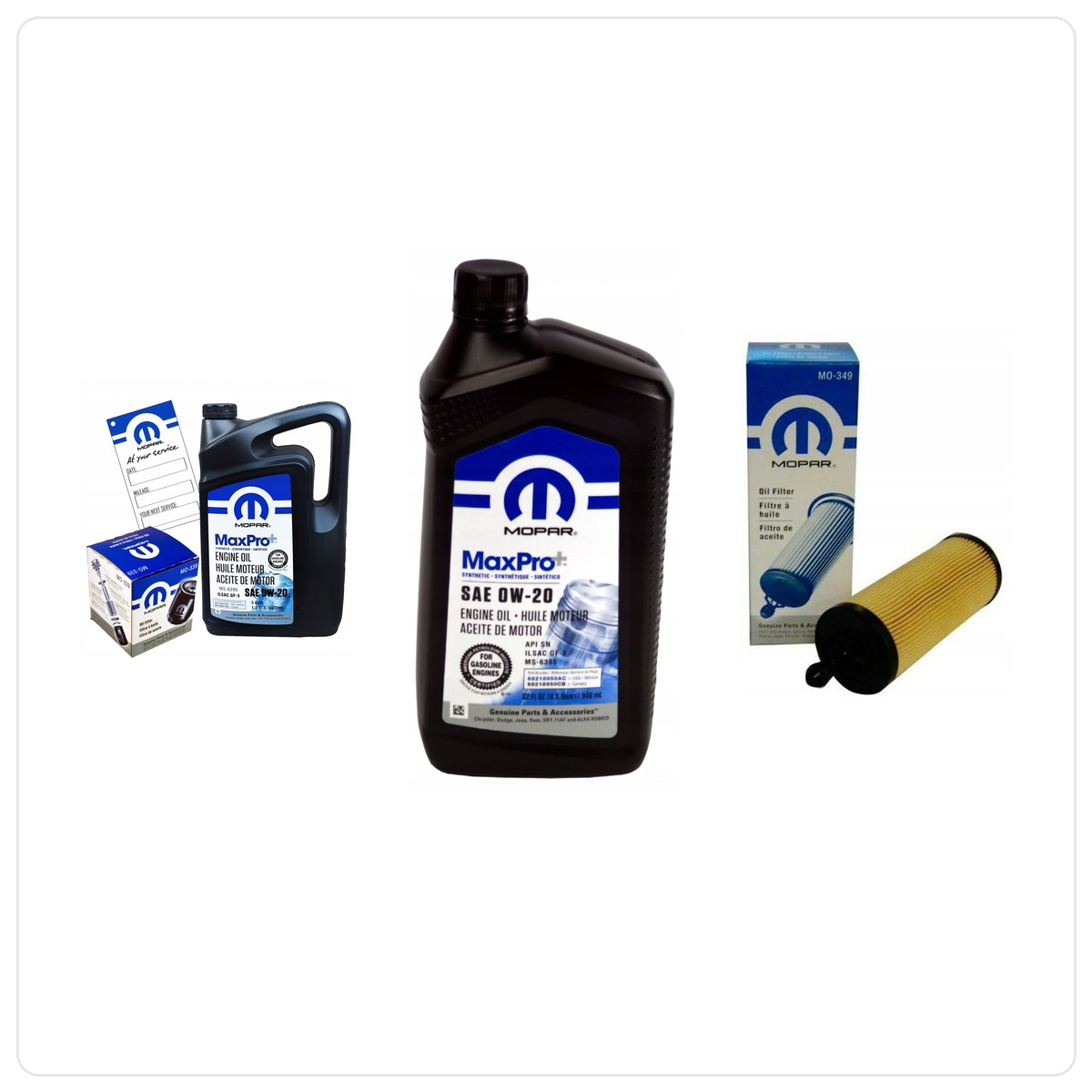 Olej MOPAR MaxPro+ 0W20 oraz oryginalny filtr Chrysler 200 3,6 V6 2014