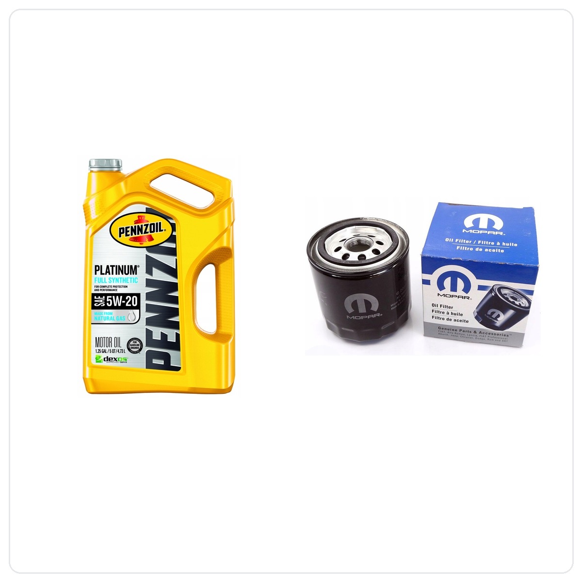 PENNZOIL Platinum 5W20 4,73L + filtr MOPAR MO-339 Dodge Avenger 2.4 L4 2008-2014