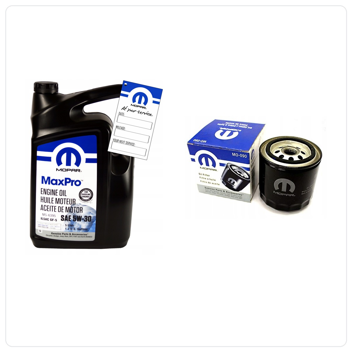 MOPAR MaxPro 5W30 5L + filter MOPAR MO-090 Dodge Charger 3.5 V6 2006-2008