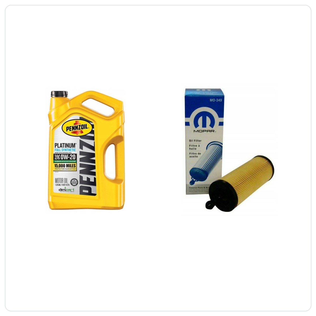 PENNZOIL 0W20 5L + MO-349 (MOPAR 0W20 5L + Filter MOPAR MO-349 Chrysler Pacifica 3,6 V6 2016