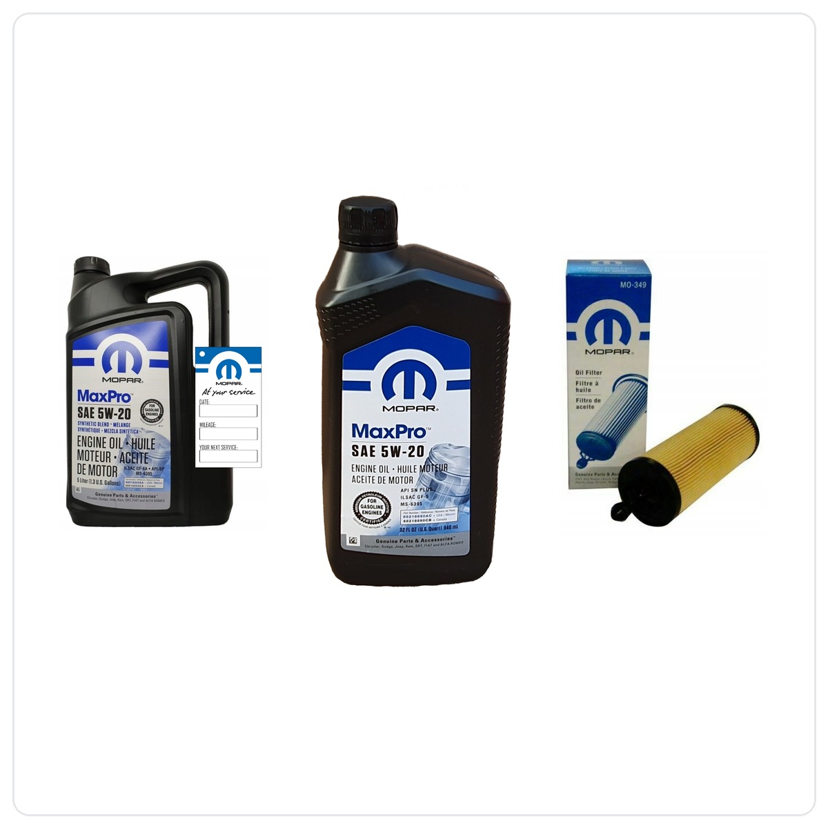 MOPAR MaxPro 5W20 6L z filtrami Dodge Journey 3,6 V6 2014